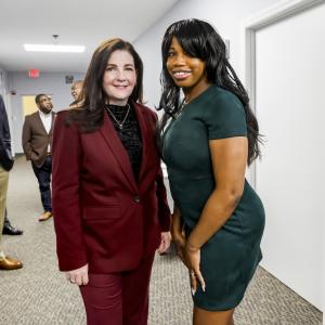 SCO client Chrissa B and Marissa Weidner, Chief Corporate Responsibility Officer at Webster Bank.