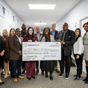 Group photo of representatives from SCO and Webster Bank.