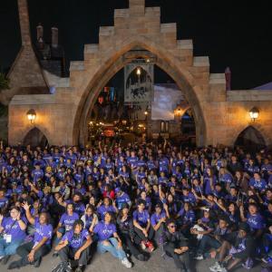 Group photo at night