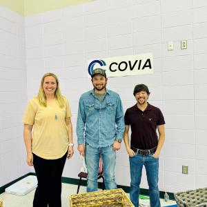 Covia employees pose together