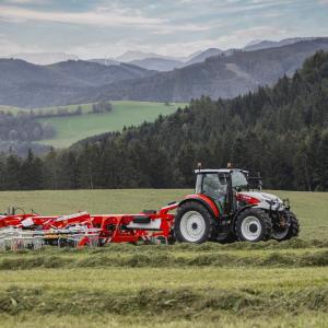 A tractor in a field