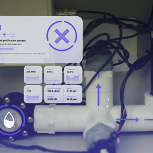 Inside a Saaf water box and digital readouts of performance.