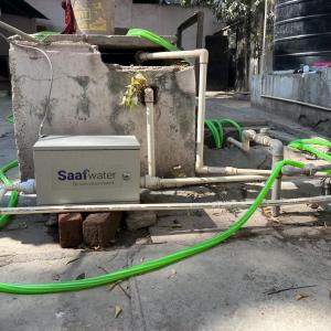 Saafwater box connected to plumbing.