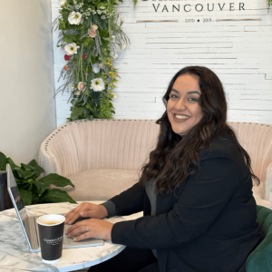 Sadaf at the computer