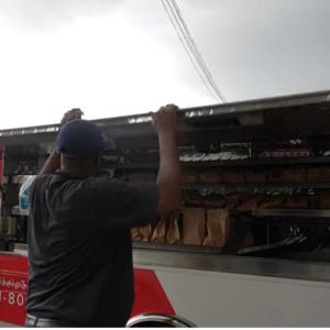 Person opening food truck