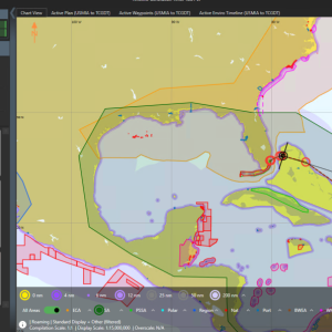The EnviroManager+ digital map visualizes over 500 environmentally regulated zones worldwide, overlaid with Carnival Corporation’s own environmental policies. Credit: LR OneOcean