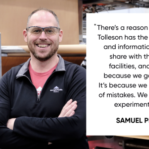 "There's a reason why, today, Tolleson has the knowledge and information we can share with the other facilities, and it's not because we got it right. It's because we made a lot of mistakes. We did a lot of experimentation." Samuel Penas with his picture