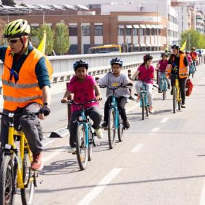 Teacher and student bikers
