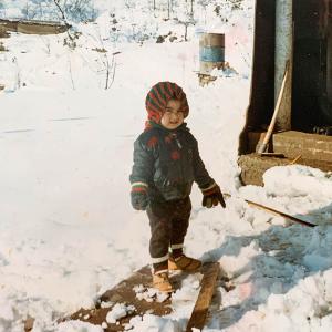 A child in the snow