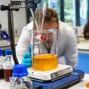 Professor Chris Chuck analyzing a seaweed extract