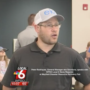 screenshot of Peter Rodriquez, General Manager of eko Homes speaking on the news channel