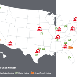 A map of Tractor Supply's Supply Chain Network