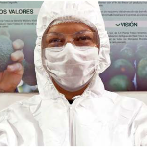 employee in full ppe giving two thumbs up