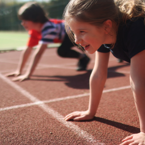 Girl Starting Race