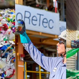 a collage of three sustainability photos 