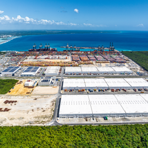 Aerial view of DP World's DR port and logistics park
