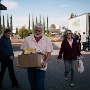 Food Bank of Contra Costa and Solano using the products that FedEx shipped for Feeding America to build disaster boxes and snack pack bags to sustain those who have been evacuated from their homes or permanently displaced due to the fires.