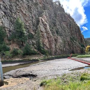 Sediment build up in the Gallinas River (in NM) post Calf Canyon Fire causing costly issues for wildlife, the municipal water supply, and farmers and ranchers in the area