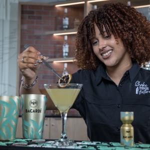 Bartender making drinks