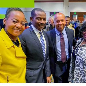 Shirley Sessions, Leroy, Bryan, and Lajuana pose for a group picture