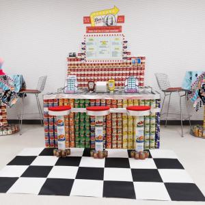 Short Hills CAN food drive sculpture.