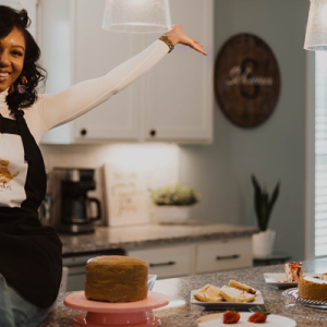 Kayla Johnson with her baked goods