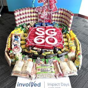 Singapore CAN food drive sculpture.