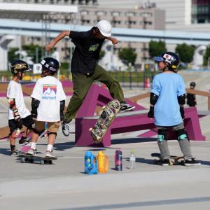 Children skateboarding 