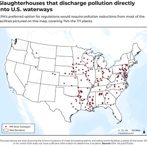 Slaughterhouses that discharge pollution directly into US waterways