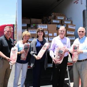 Smithfield donation and volunteers.