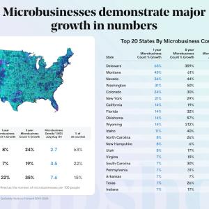 Map and chart showing microbusinesses demonstrating major growth.