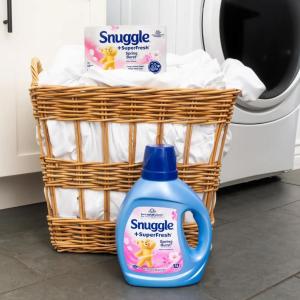 Snuggle products in laundry basket