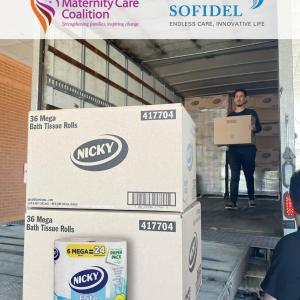 Volunteers unloading the track