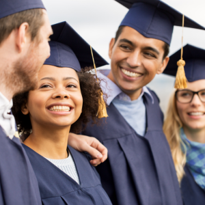 Students at graduation ceremony