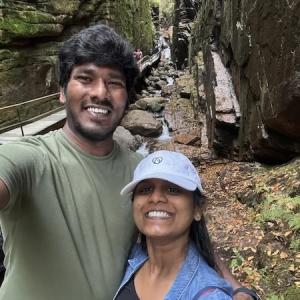 Srinivasa Rao Aharma with his wife.