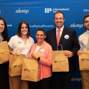 Staffers with IP Bags at Fem Care DC Packing Event