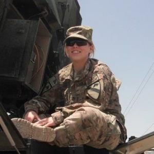 Stephanie Tindall in military uniform.