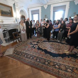 Students attending the award ceremony
