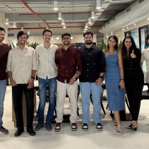 Sudhir with his team at work.