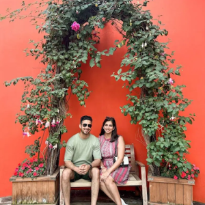 Sudhir with his wife.