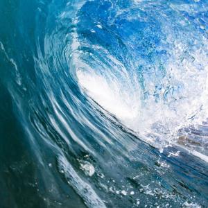 Inside of an ocean wave