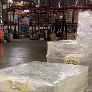 pallets of packaged supplies ready for shipping