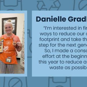 Photo of Danielle Gadberry: "'m interested in finding ways to reduce our carbon footprint and take that next step for the next generation. So, I made a conscious effort at the beginning of this year to reduce as much waste as possible."