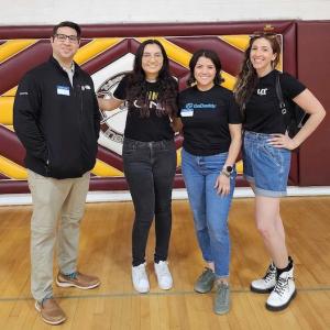 Suzeth Campos and three co-workers at GoDaddy.