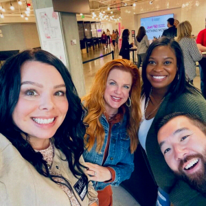 Scott Ibaraki (bottom right) and Elisabeth Rivers (second from left) from the Project 10Million team work with partners all over the country to help close the digital divide and the homework gap that affects millions of students.