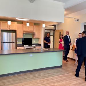 Community and kitchen area at True Bethel Commons.
