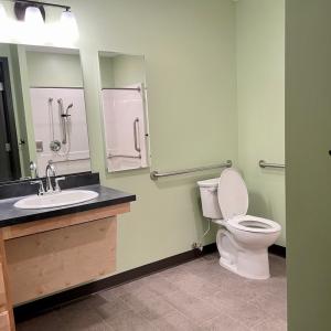 Bathroom facilities recently renovated at True Bethel Commons.