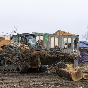 CASE Construction Equipment removing fallen trees
