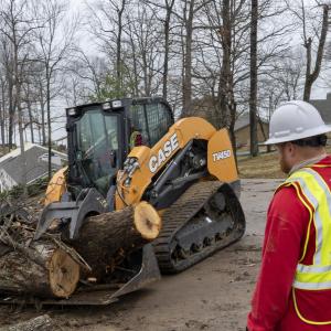 CASE Construction Equipment removing fallen trees