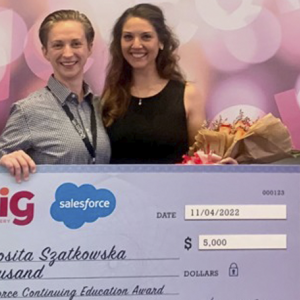 image of Rosita being presented the check